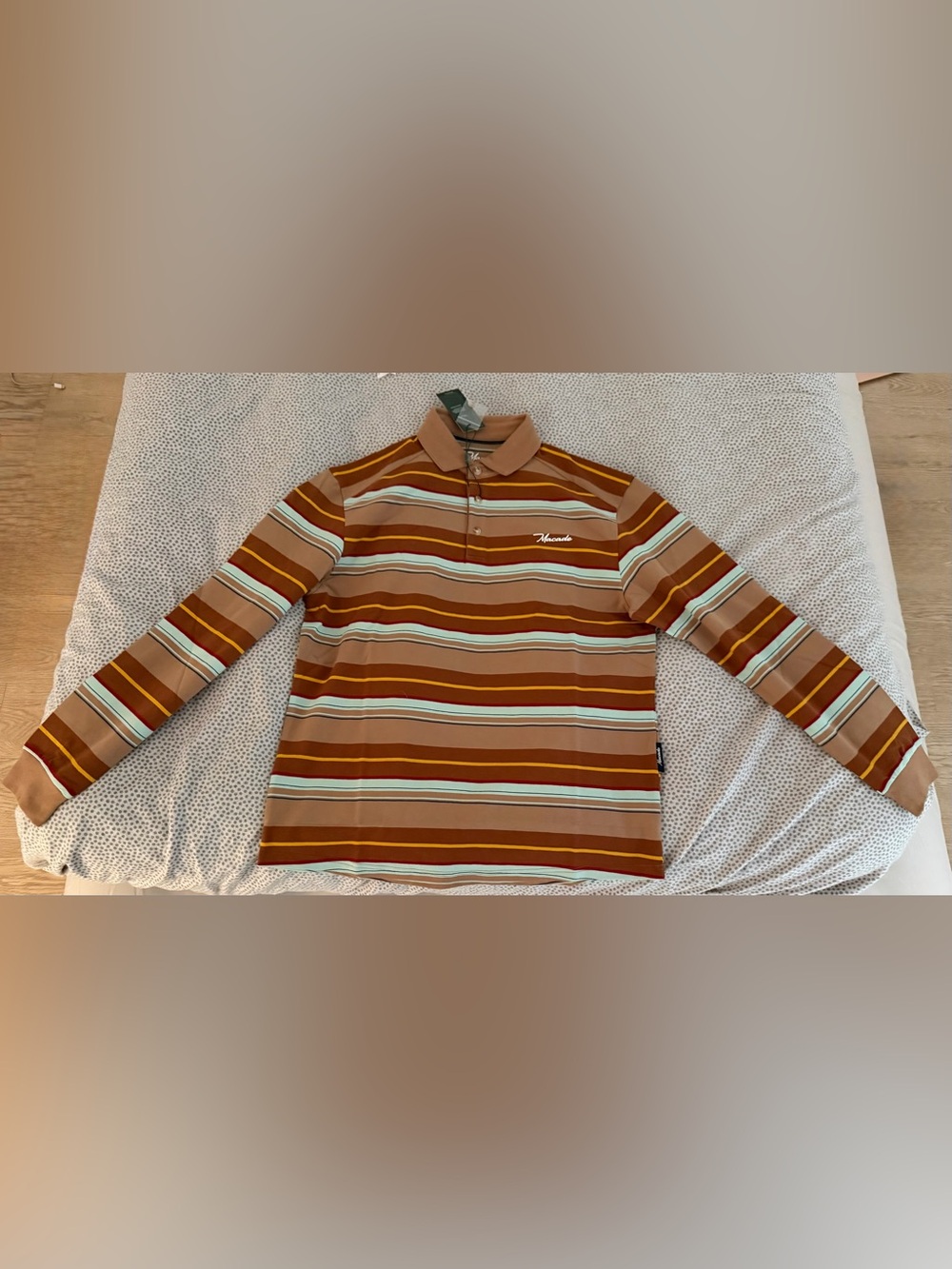 Macade Striped Polo Shirt in Brown Multi